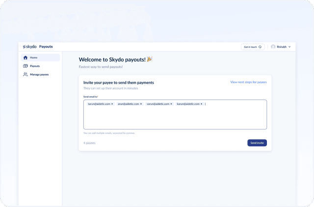 Skydo Payouts Demo