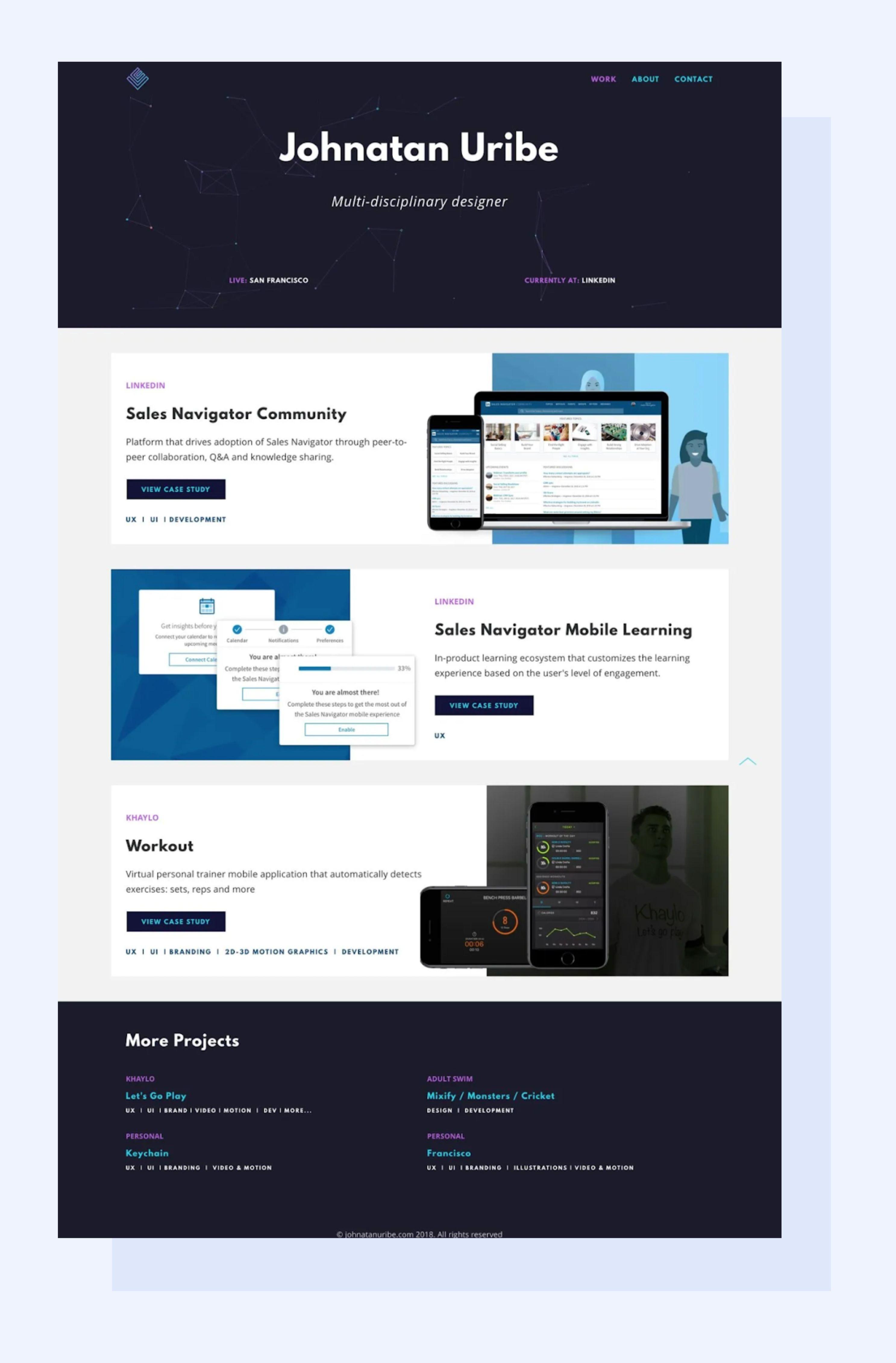 Example of Designers Portfolio