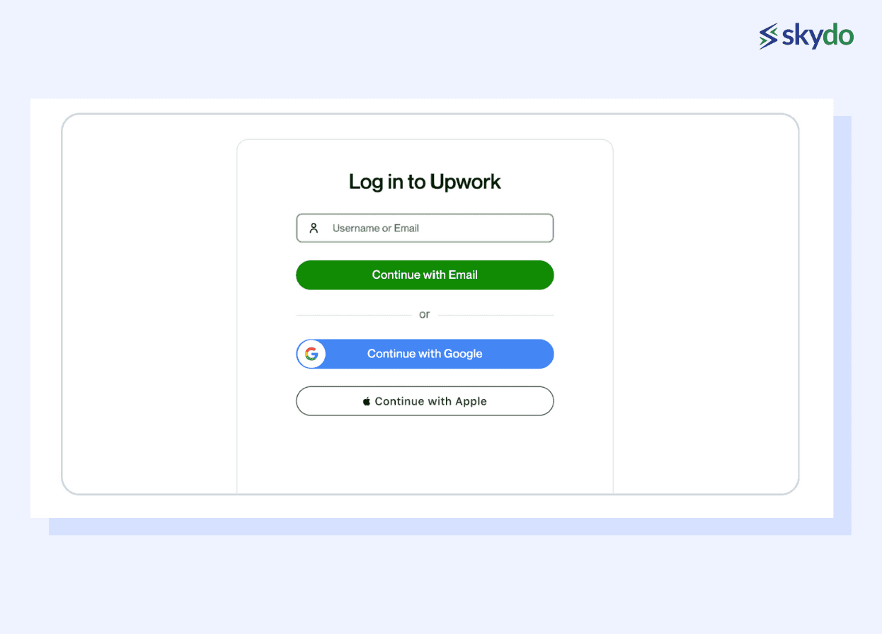 Log in to your Upwork account
