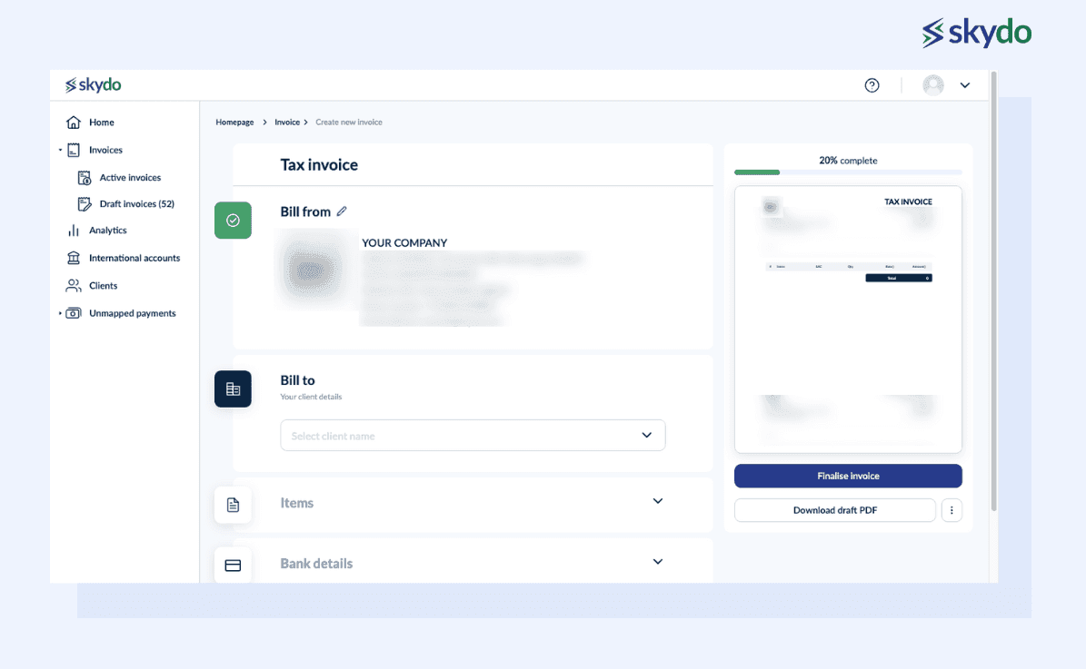 Effortless invoicing