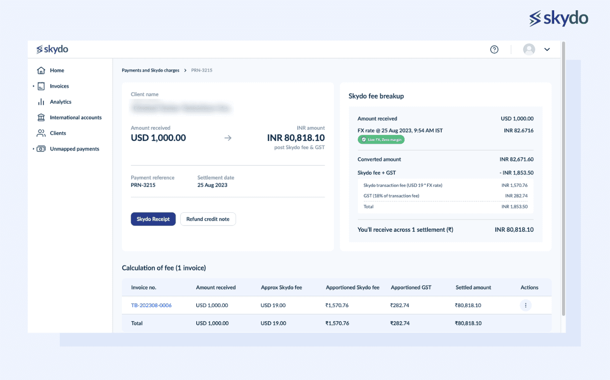 Flat transaction fee