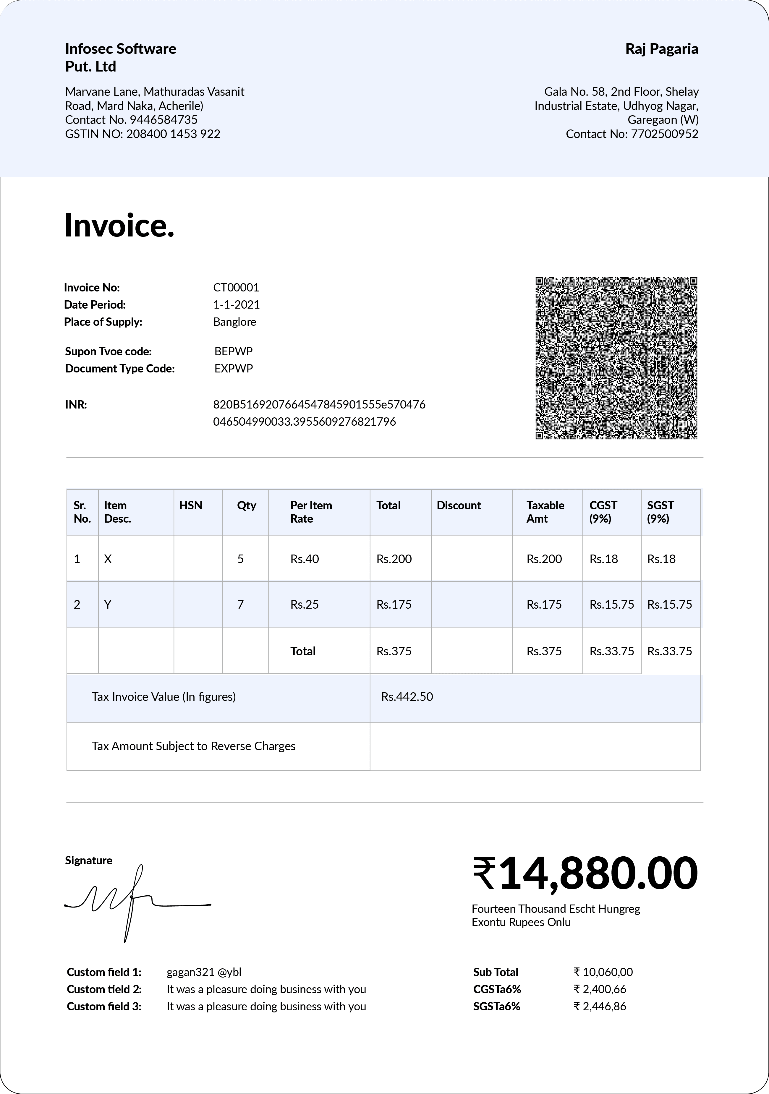 Invoice Example