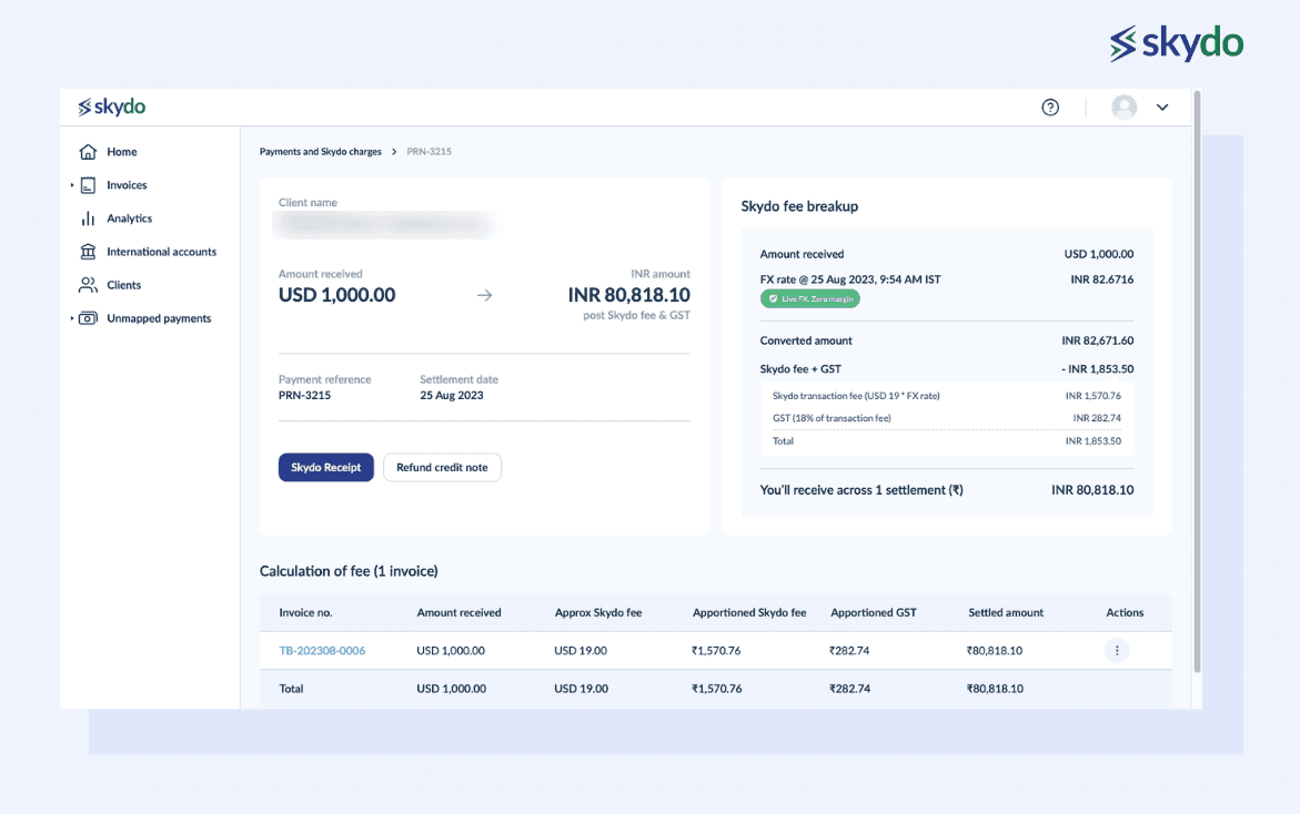 Live exchange rates