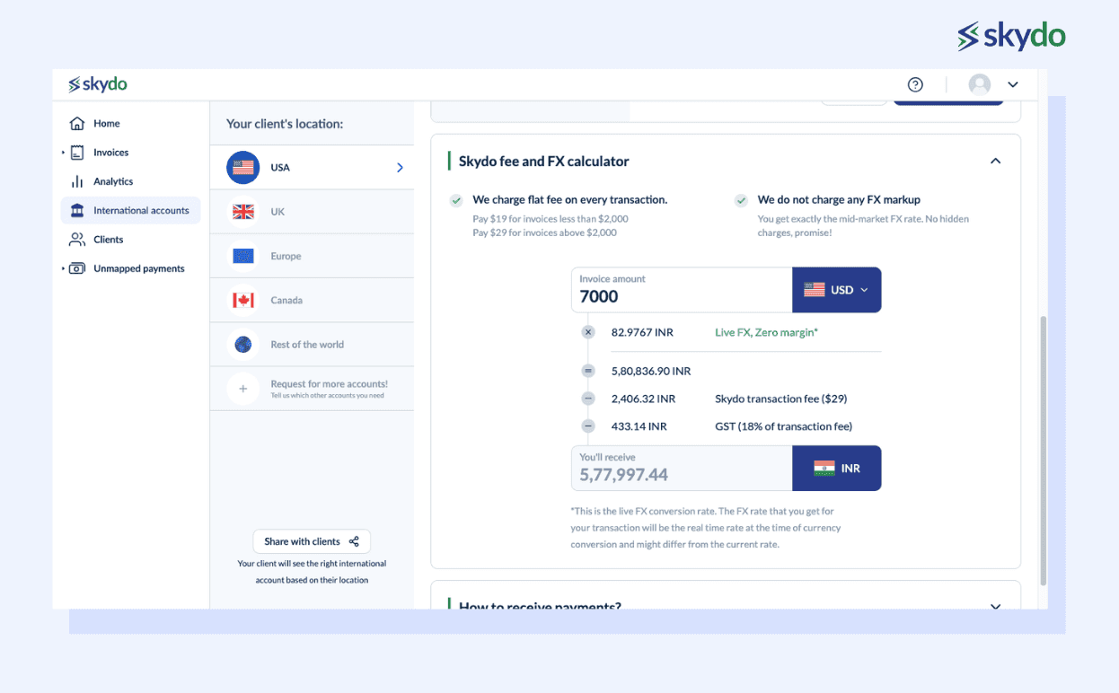 Skydo Flat fee