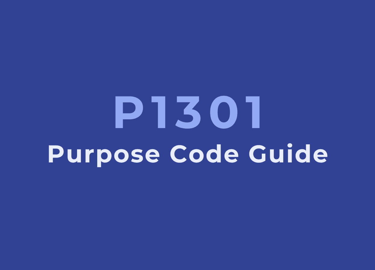 P1301 Purpose Code: Guide For Family Maintenance & Savings Remittances