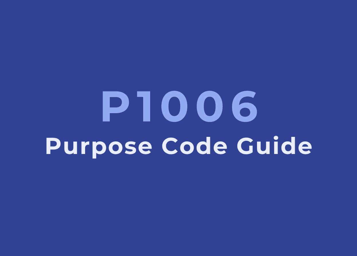 P1006 Purpose Code: Guide for Business and Consultancy Services