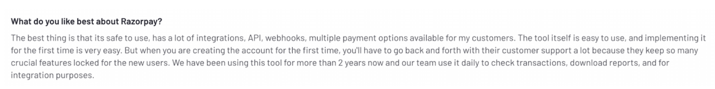 Razorpay reviews 2