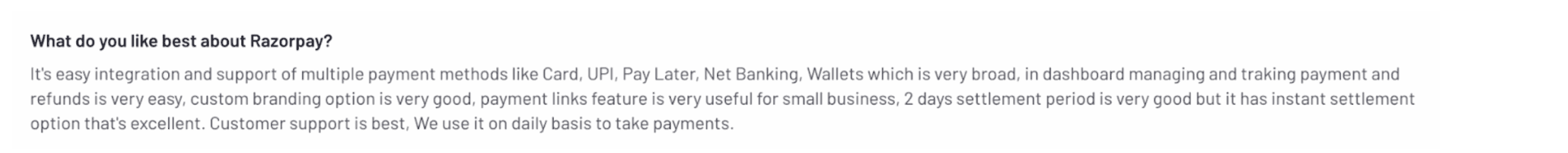 Razorpay reviews 