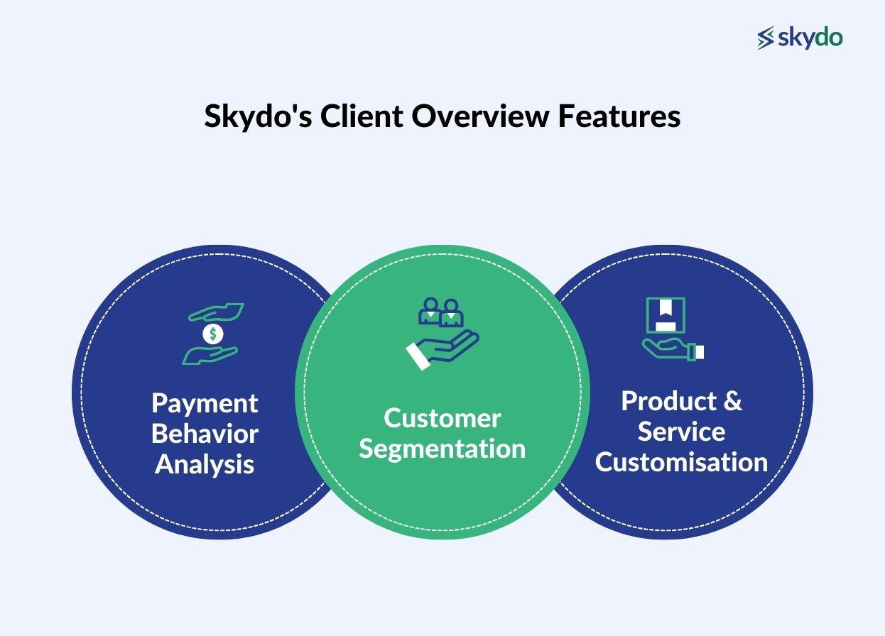 Skydo's client overview features