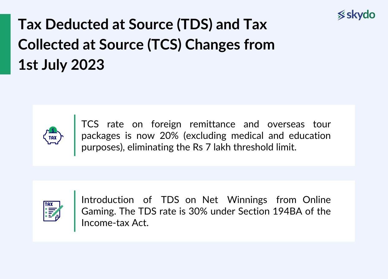 Tax Deducted at Source (TDS) and Tax Collected at Source (TCS) Changes from 1st July 2023