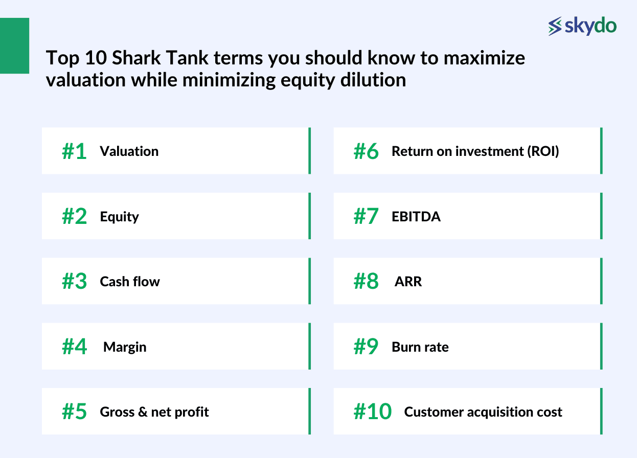 Top 10 Shark Tank terms you should know to maximize valuation while minimizing equity dilution