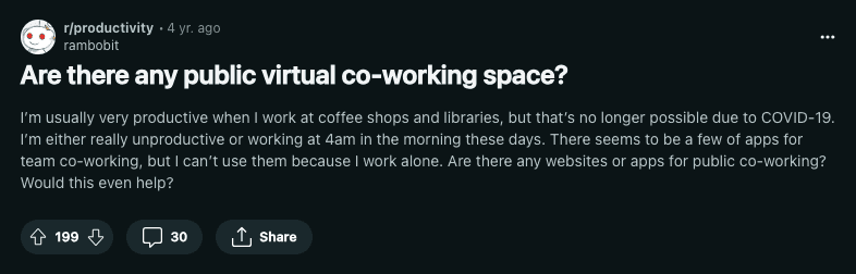 Virtual co-working space