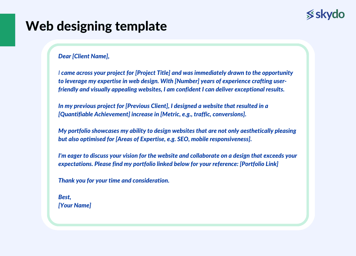 Web Designing Cover letter Template