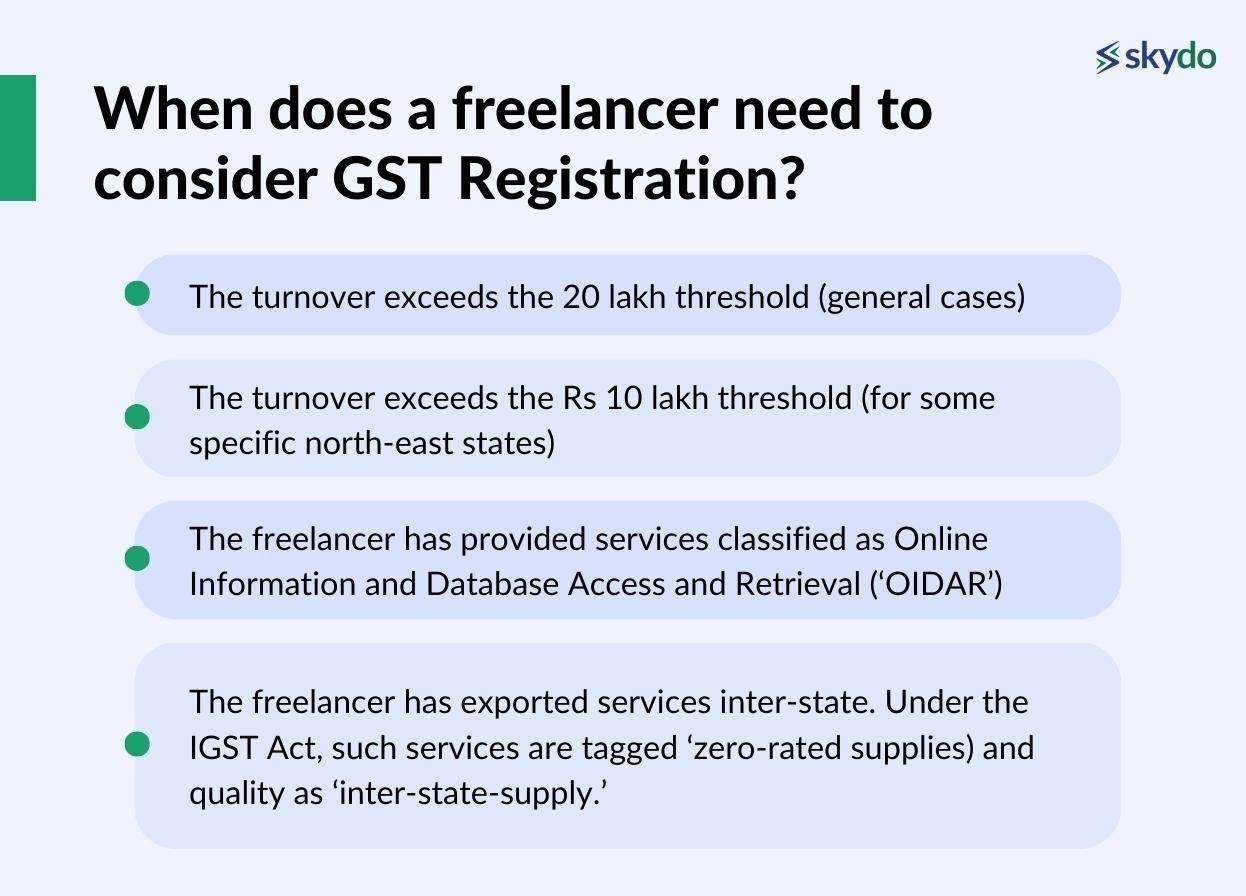 When does a freelancer need to consider GST Registration
