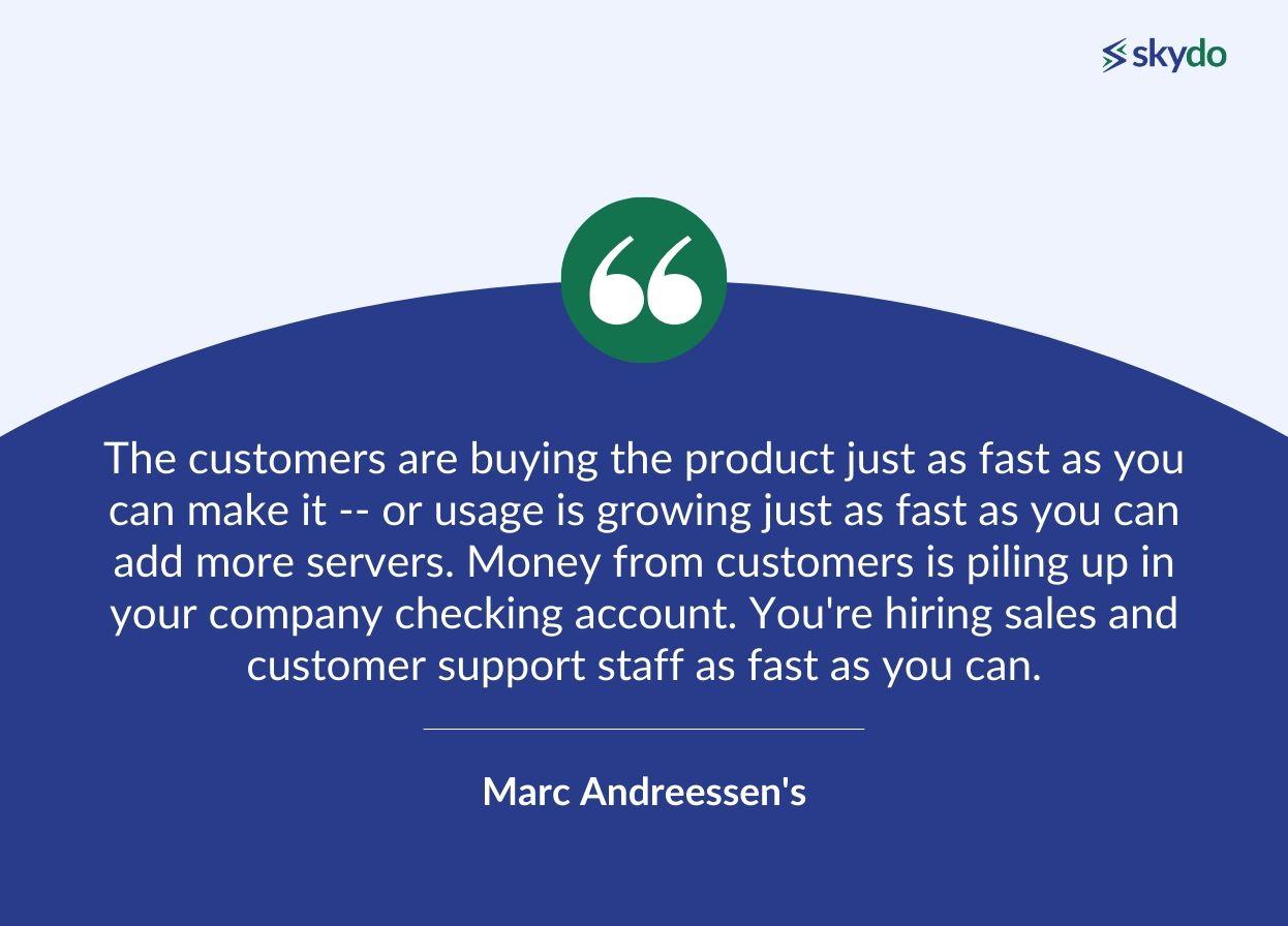 Marc Andreessen's "On product/market fit for startups," says