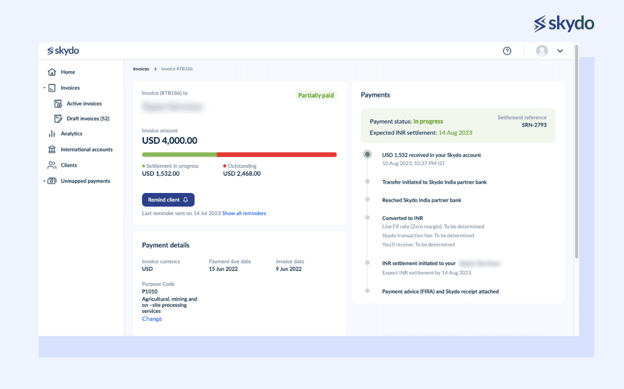 Payment tracking