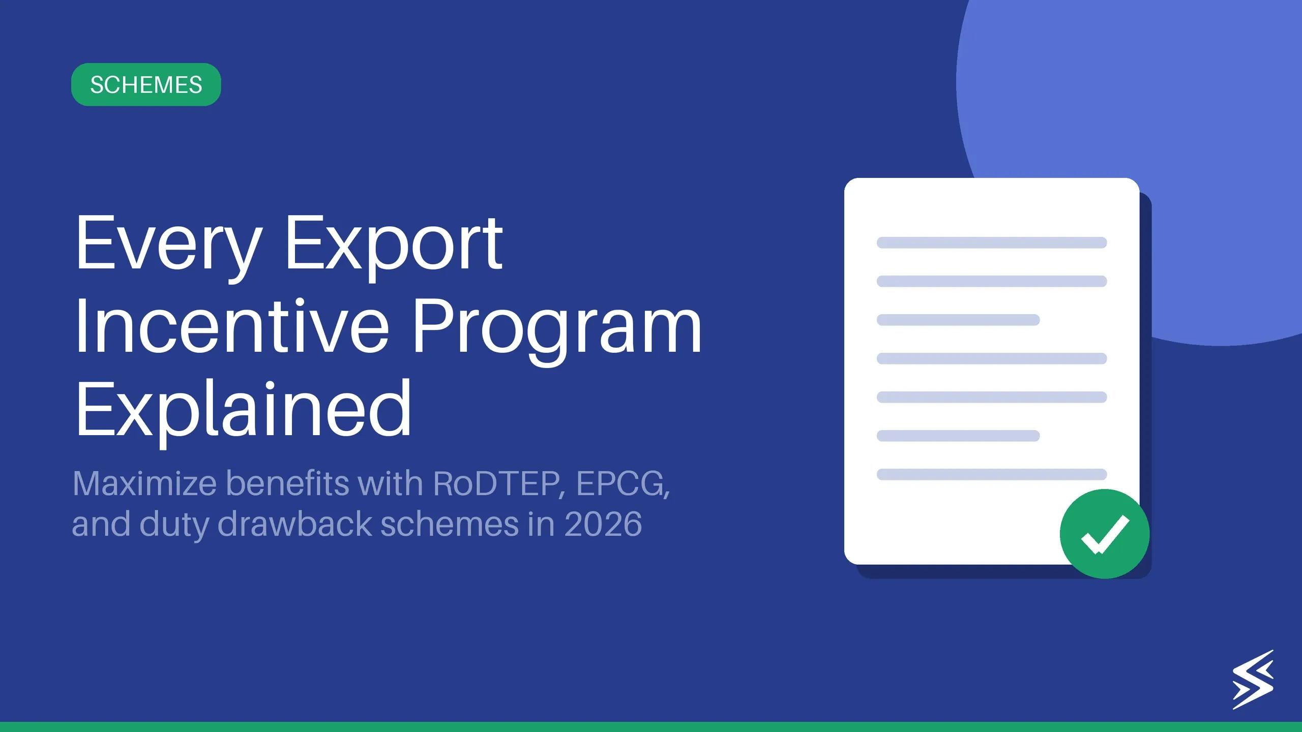Export Promotion Schemes in India